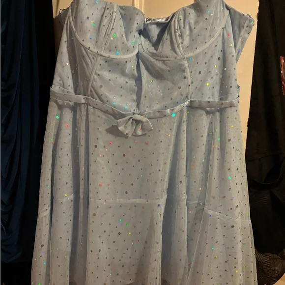 Chic Light Blue High-Low Dress - Picture 3 of 6